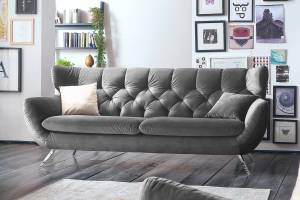 Sofa CHARME 2,5-Sitzer Velvet Granit