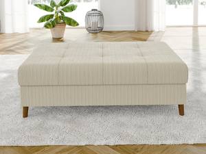 Wohnlandschaft mit Hocker Neo Cord-Stoff Beige