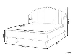 Doppelbett AMBILLOU Gold - Grau - Hellgrau - Breite: 197 cm