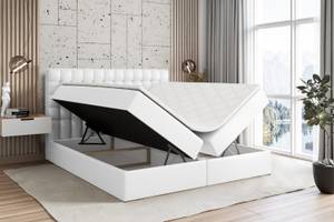 Boxspringbett - VIONE Hochglanz Weiß - Breite: 120 cm - H4