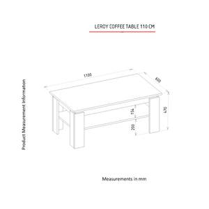 Couchtisch Leroy Beige - Grau - Holzwerkstoff - 110 x 60 x 47 cm