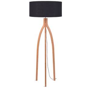 Tripod Stehlampe ANNAPURNA Schwarz - Braun - Holzwerkstoff - Kunststoff - Textil - 30 x 160 x 30 cm