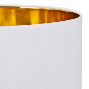 Lampadaire trépied blanc et or Doré - Blanc - Métal - Matière plastique - Textile - 54 x 149 x 54 cm