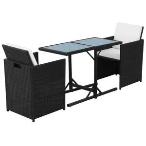 Table et chaise de jardin Noir - Métal - Polyrotin - 53 x 72 x 110 cm