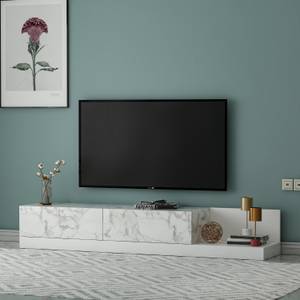 TV Lowboard Majör Weiß Marmoroptik Weiß - Holzwerkstoff - Kunststoff - 180 x 30 x 37 cm