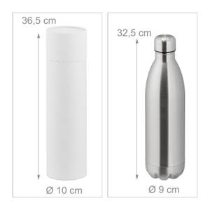 2x Thermo Trinkflasche 1 Liter silber Silber