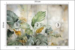 Papier Peint Feuilles Tropicales Nature 315 x 210 x 210 cm