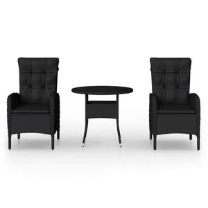 Bistro-Set 3015265-1 (3-teilig) Schwarz - 80 x 80 cm