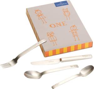 Kinderbesteck One 4er Set Silber - Metall - 15 x 3 x 22 cm