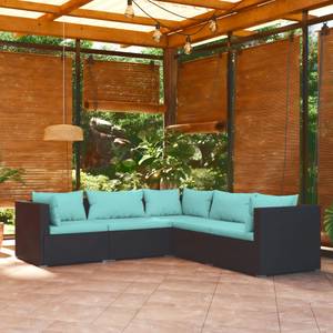 Garten-Lounge-Set (5-teilig) 3013632-15 Schwarz - Blau - Hellblau