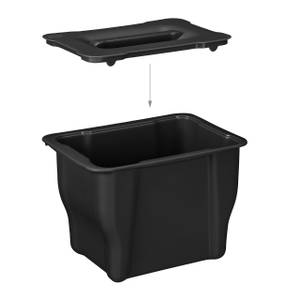 Petit seau à compost noir Noir - Matière plastique - 25 x 18 x 19 cm