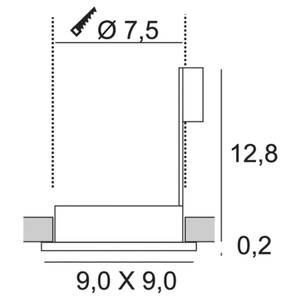 Einbaustrahler A-163868 Weiß - Metall - 9 x 13 x 9 cm