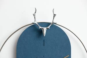 Horloge murale design THE BLUE SKY. Bleu - Bois manufacturé - Métal - 46 x 51 x 2 cm