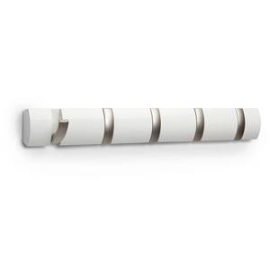 Garderobenleiste Flip Pappel massiv / Metall - Weiß - 3 x 6 x 50 cm