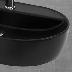 Waschbecken Oval 60x40x12cm Schwarz Schwarz