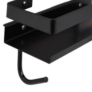 Étagère de douche à suspendre noire Noir - Métal - 24 x 46 x 22 cm