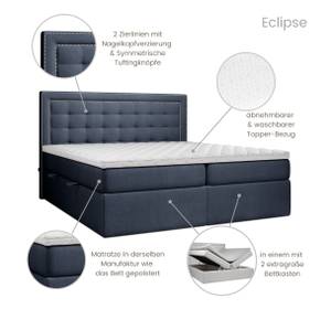 Boxspringbett Eclipse Blau - Breite: 120 cm