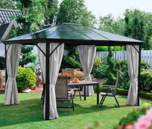 Pavillon Profi Grau - Metall - Kunststoff - 300 x 270 x 365 cm