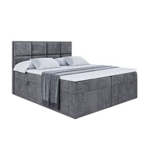 Boxspringbett GALMA Steingrau - Breite: 140 cm - H4