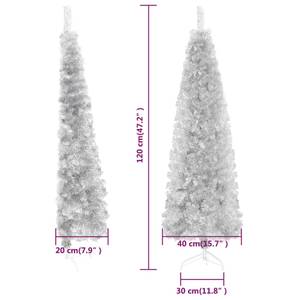 Demi-arbre de noël artificiel Argenté - 40 x 120 x 40 cm