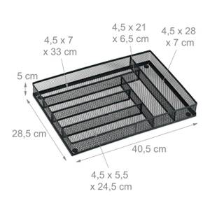 Besteckkasten für Schubladen aus Metall Grau - Metall - 29 x 5 x 41 cm