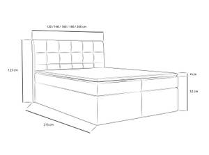 Boxspringbett mit Topper BELIZE Glas Weiß - Breite: 200 cm - H4