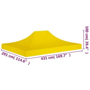 Toit de tente de réception Jaune - Textile - 431 x 100 x 291 cm