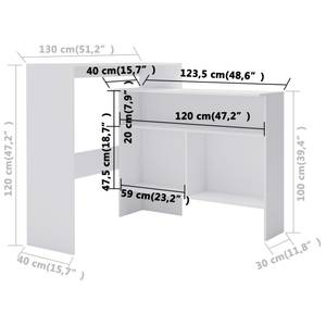 Table de bar 297009 Blanc