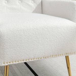 Fauteuil simple Asteria Ⅰ Blanc - Bois manufacturé - Métal - Bois massif - Textile - Bois/Imitation - 61 x 86 x 69 cm