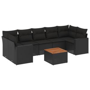 Gartensitzgruppe K2039(8-tlg) Schwarz - Massivholz - 69 x 62 x 62 cm