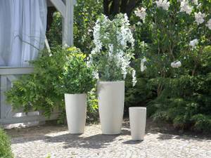 Outdoor Blumentopf ABDERA Beige - Creme - Durchmesser: 39 cm - 1er Set