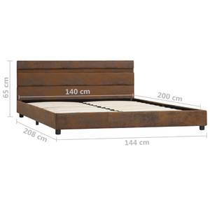 Bettgestell 299509 Braun - Holzwerkstoff - Metall - Kunstleder - 144 x 65 x 208 cm