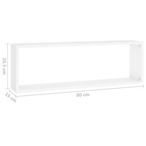 Étagère murale (lot de 2) 3016486-1 Blanc - 80 x 27 x 15 cm - Nombre de pièces dans le lot : 2