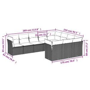 Gartensitzgruppe K851(1-tlg) Schwarz - Massivholz - 69 x 62 x 55 cm