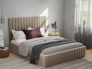 Bett mit Bettkasten LARALI Taupe