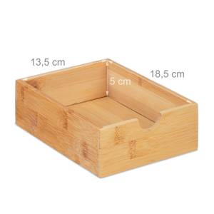 Schubladenbox mit 4 Fächern Braun - Weiß - Bambus - Holzwerkstoff - 17 x 28 x 21 cm