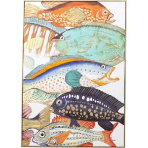 Tableau déco Fish Meeting Two Bois massif - 75 x 100 x 4 cm