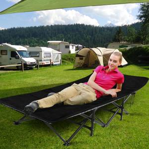 Klappbett C690-S Schwarz - Metall - 71 x 49 x 188 cm