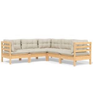 Garten-Lounge-Set Weiß - Massivholz - 64 x 63 x 64 cm