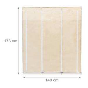 3 x Stoffkleiderschrank 9 Böden beige Beige - Weiß