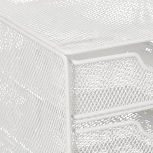 Schubladenbox mit 3 Fächern Weiß - Metall - 16 x 17 x 17 cm
