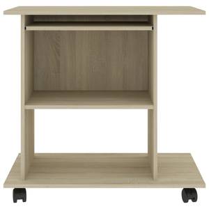 Bureau d'ordinateur Marron - Bois manufacturé - Bois massif - 80 x 75 x 80 cm