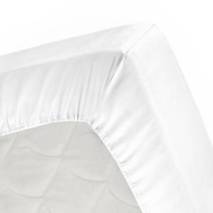 Topper-Spannbettlaken - 180x200/210cm Weiß - Textil - 180 x 6 x 35 cm