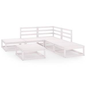 Garten-Lounge-Set Weiß - Massivholz - Holzart/Dekor - 70 x 30 x 70 cm