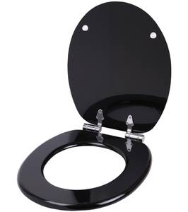 WC-Sitz mit Absenkautomatik Crystal Nova Schwarz - Holzwerkstoff - 38 x 6 x 47 cm