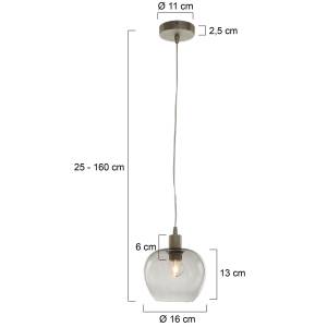 Pendelleuchte Lotus II Klarglas / Stahl - 4-flammig