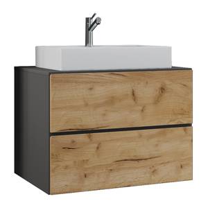 Table de toilette Lendas Anthracite - Imitation chêne - Largeur : 61 cm