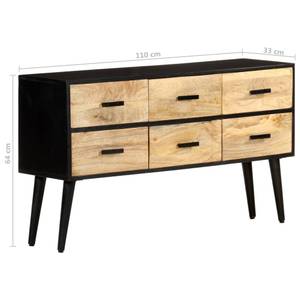 Sideboard BIRKENA Mango Braun/Schwarz Braun - Massivholz - 110 x 64 x 33 cm