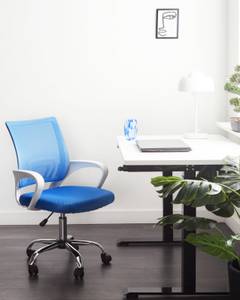 Bürostuhl SOLID Blau - Silber - Weiß