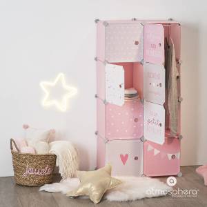 Schrank für Kinderzimmer Pink - Kunststoff - 64 x 124 x 32 cm